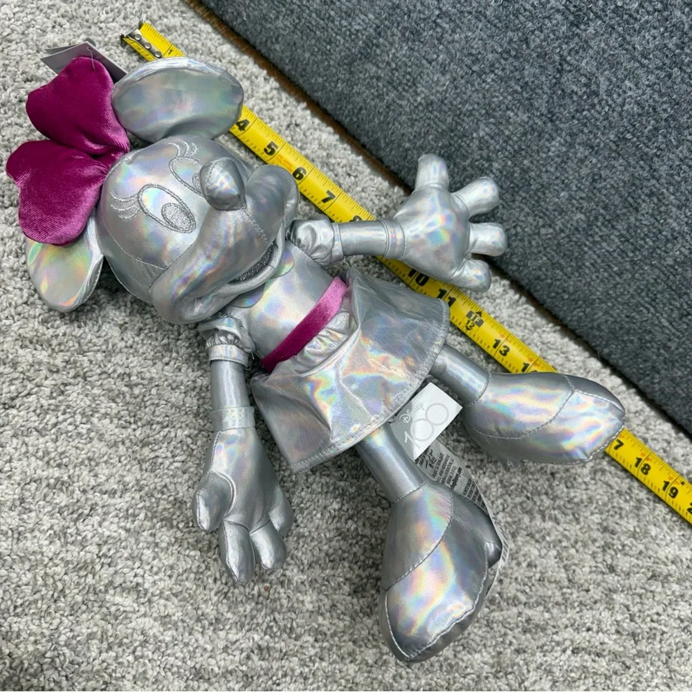 Disney Minnie Mouse plush‎ 100th anniversary silver platinum pink toy